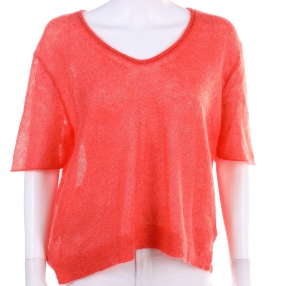 Juicy Couture Mohair V-Neck Short Sleeve Sweater Sz XS GUC